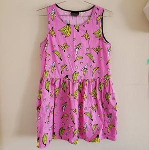 🍌 Nooworks Big Pocket Dress in Bananas Print, size L. *RARE* 🍌
